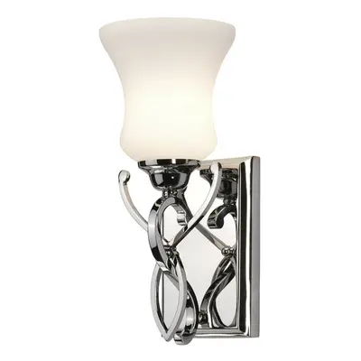 IP44 Wall Light Forged Scroll Design Etched Glass Polished Chrome LED G9 3.5W