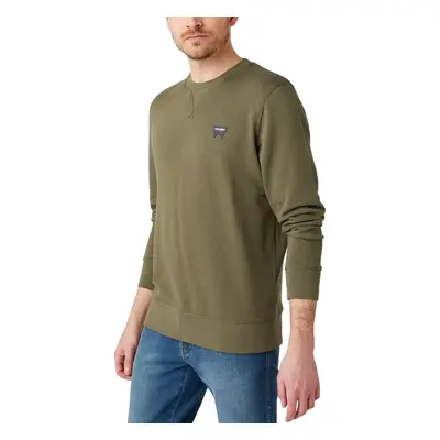 (2XL, Green) Wrangler Mens Sign Off Crew Neck Casual Cotton Pullover Sweatshirt Sweater Top