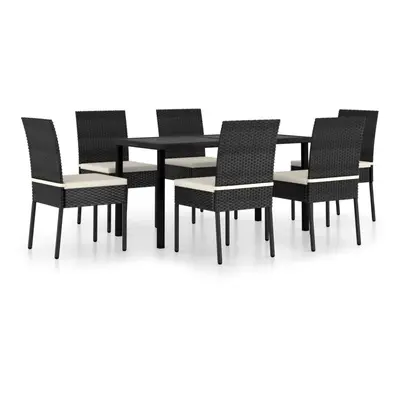 (black, cm table length/ piece) vidaXL Outdoor Dining Set with Cushions 3/5/7/9 Piece Black/Grey