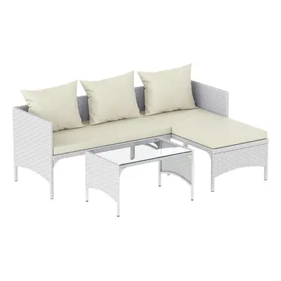 (Light Grey) Pieces Garden Outdoor Rattan Furniture Set