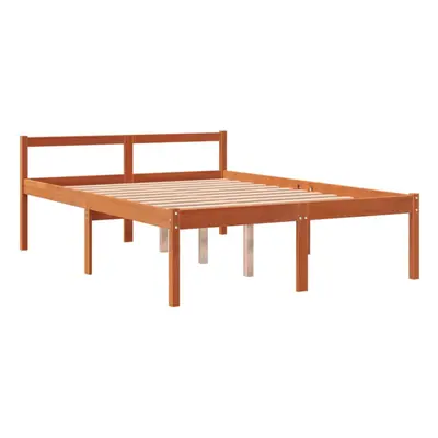 vidaXL Bed Frame Home Bed Base Bedstead Wax Brown 120x200 cm Solid Wood Pine