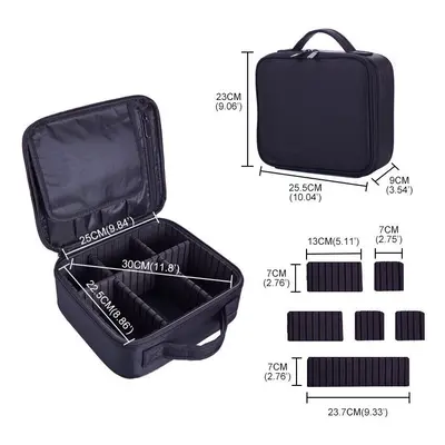 (Black) Travel Cosmetic Makeup Bag Wash Organizer Storage Box