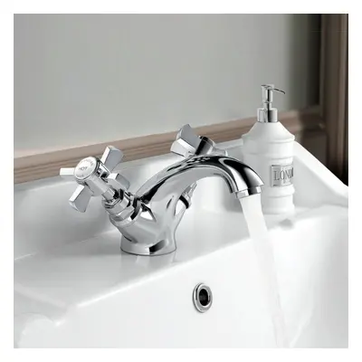 Traditional Dual Cross Head Sink Basin Mono Mixer Tap Chrome | Phillip