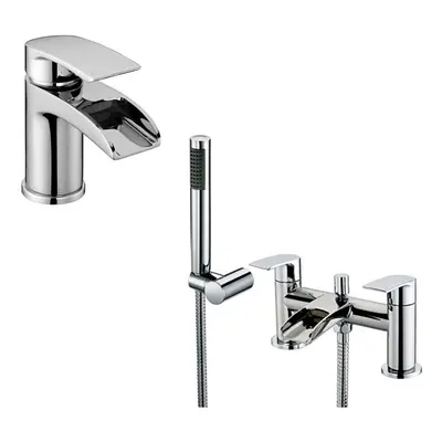 Corry Waterfall Basin Mono Tap & Bath Shower Mixer Tap Chrome