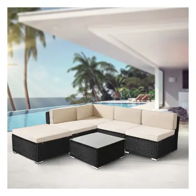 AREBOS Polyrattan Garden Furniture Garden Set Lounge Set Seating Group Black