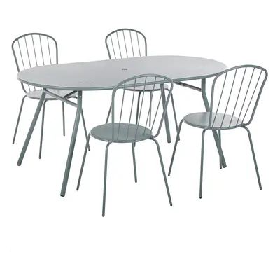 Garden Dining Set CALVI Metal 160x90x72 cm Light Blue