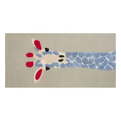 Cotton Kids Rug Giraffe Print x cm Multicolour SAKUBO