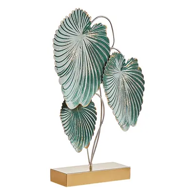 Figurine Leaf SODIUM Metal Teal