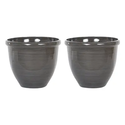 Set of Plant Pots cm Brown TESALIA