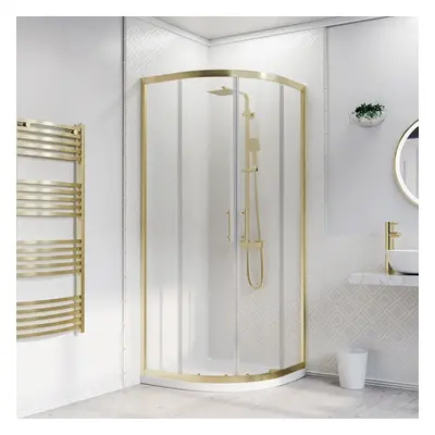 Nes Home x 900mm Quadrant Corner Shower Enclosure Brushed Brass