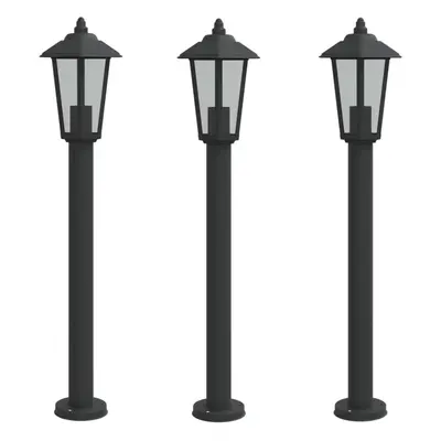 (black, cm/ pcs) vidaXL Outdoor Floor Lamps Garden Light Pathway Standing Lamp Stainless Steel