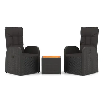 (solid acacia wood) vidaXL Garden Lounge Set Piece Outdoor Lounge Set Table and Chair Black