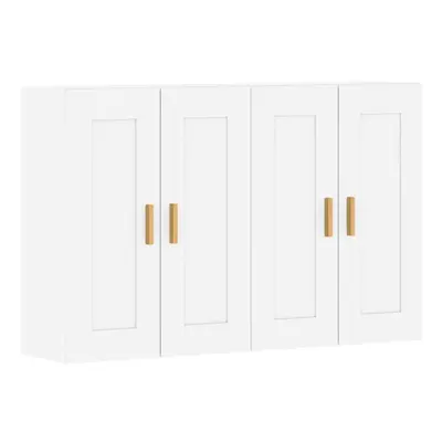 vidaXL Wall Mounted Cabinets Bathroom Cabinet pcs White Engineered Wood