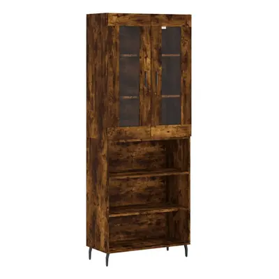 vidaXL Highboard Sideboard Cupboard Storage Cabinet Smoked Oak Engineered Wood