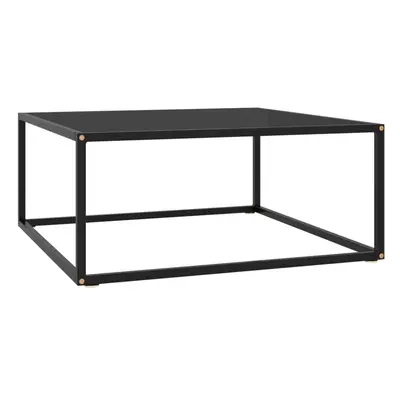 vidaXL Tea Table Black with Black Glass cm Accent Couch Sofa Coffee Desk