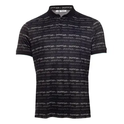 (XL, Black) Calvin Klein Mens Signature Moisture Wicking Recycled Golf Polo Shirt