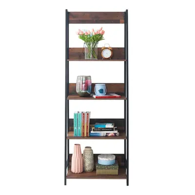 Abbey Rustic Industrial Retro Ladder Bookcase Desk Shelving Shelf Unit Tier