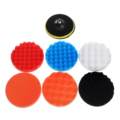 (7 Inch) 9pcs Inch Inch Sponge Buffing Polishing Pad Buffer Kit for Electric Auto Polishers