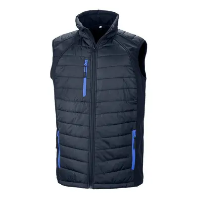 (XS, Navy/Royal Blue) Result Genuine Recycled Unisex Adult Compass Softshell Padded Gilet