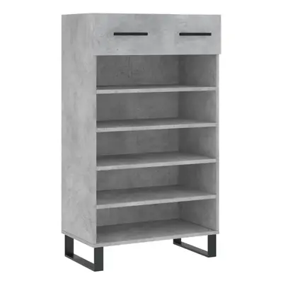 (concrete grey) vidaXL Shoe Cabinet Shoe Cupboard Shoe Rack Shoe Shelf Black Engineered Wood