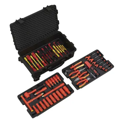 49pc VDE Insulated 1/2" Socket Tool Kit - 1500V DC - Ratchet Spanner Drive