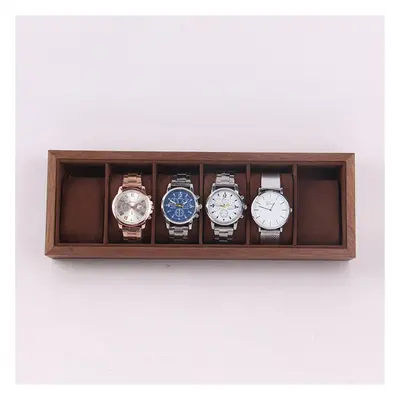 (S) 6/12/18 Slots Wooden Watch Display Tray Collection Storage Case Organizer Box