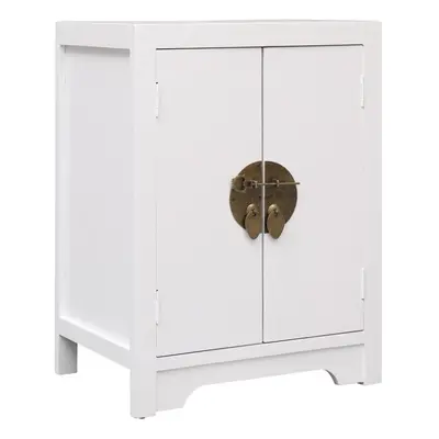 vidaXL Bedside Cabinet White Paulownia Wood Telephone Stand Table Nightstand