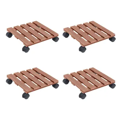 (brown, 30x30x7,5 cm) vidaXL 2/4x Plant Trolleys WPC Dolly Caddy Stand Round/Square Multi Colour