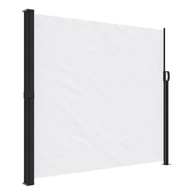 (white, x cm) vidaXL Retractable Side Awning Outdoor Privacy Screen Balcony Sunshade Shelter