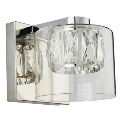 Crystal LED Wall Light Square Chrome & Luxury Shade Modern Glass Lamp Fitting