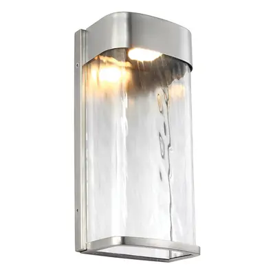 Outdoor IP44 Wall Light Painted Brushed Steel LED 14W d00620