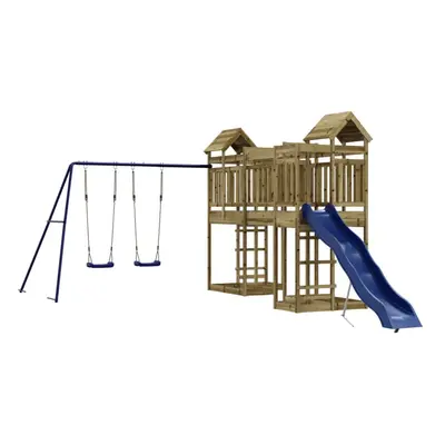 (solid impregnated pinewood) vidaXL Outdoor Playset Playhouse Play Tower Playground Set Solid Wo