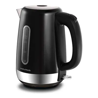 Morphy Richards Black Equip Stainless Steel Jug Kettle, W, 1.7 Litre, Black - UK Stock