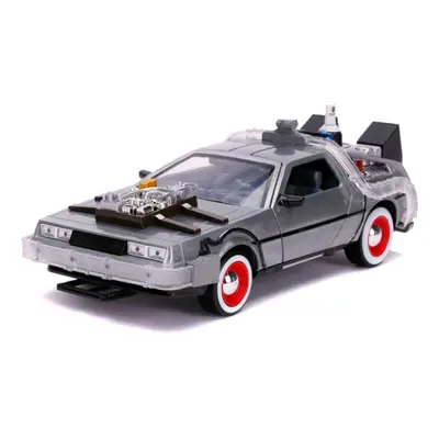 Jada DeLorean Brushed Metal Time Machine with Lights \Back to the Future Part III\" (1990) Movie