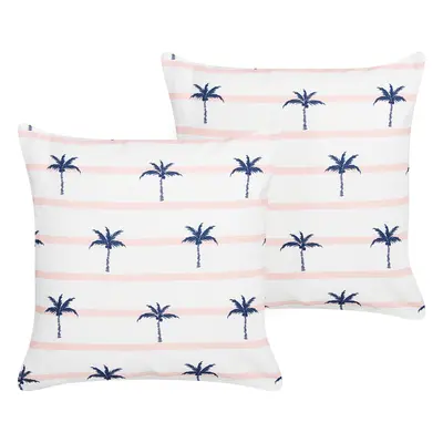 Set of Outdoor Cushions MOLTEDO Striped x cm White