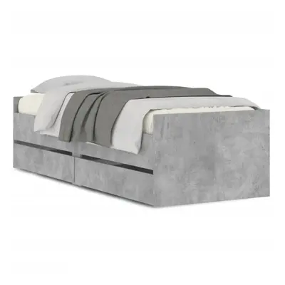 vidaXL Bed Frame with Drawers Storage Bed Bedstead Concrete Grey 100x200 cm