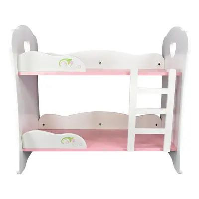 The Magic Toy Shop Dolls White Wooden Bunk Bed Cot Beds Doll Furniture Pretend Play