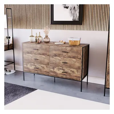 (Dark Wood) Brooklyn Drawer Chest Storage Cabinet