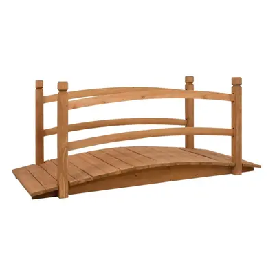 vidaXL Solid Firwood Garden Bridge Wooden Outdoor Pond Walkway Decoration