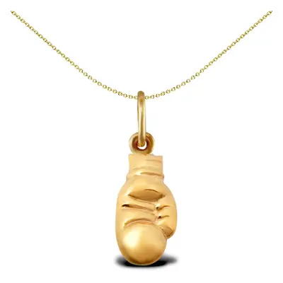 Jewelco London Ladies 9ct Yellow Gold Boxing Glove Charm Pendant - JPC236