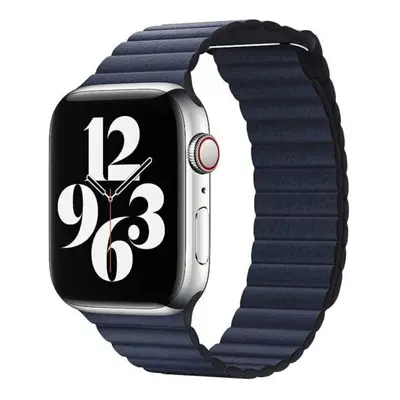 Apple Leather Loop Watch Strap 42mm 44mm 45mm Medium Diver Blue