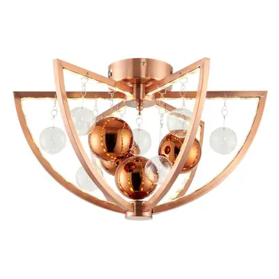 Semi Flush Ceiling Light Copper 7.2W Warm White LED Lamp Bulb Fitting Mounted