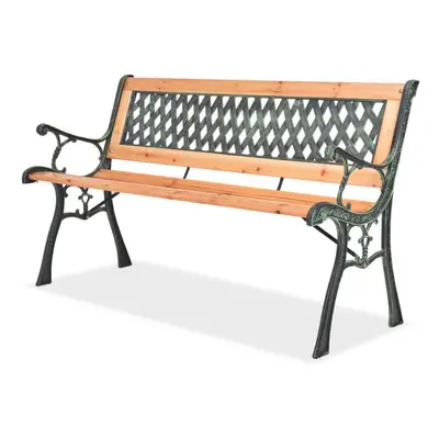 vidaXL Garden Bench 122cm Wood Diamond-Patterned Backrest Outdoor Park Seat