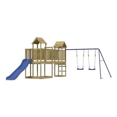 (solid impregnated pinewood) vidaXL Outdoor Playset Wooden Playground Set Kids Swing Set Solid W