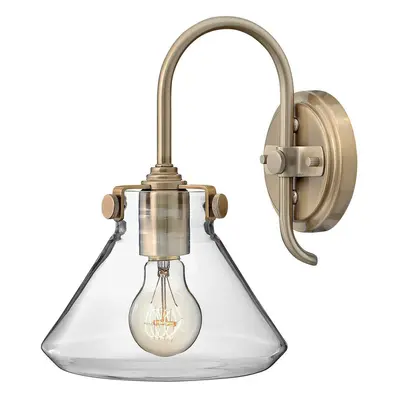 Wall Light Sconce Retro Clear Shaped Glass Shade Brushed Caramel LED E27 100W