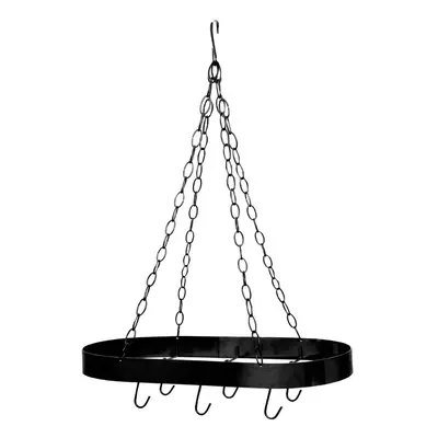 Premier Housewares Matt Black Oval Ceiling Rack