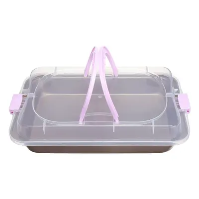 Cake Pan Carbon Steel Cook & Carry Pan Kitchen Baking Tray Bakeware With Lid