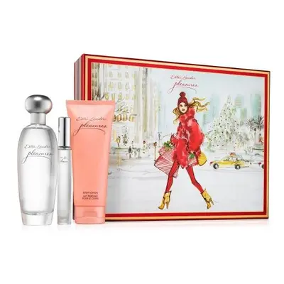 Pleasures Pcs Set Women: 3.4 Eau De Parfum Spray + 3.4 Body Lotion + 0.2 Oz Eau De Parfum Travel