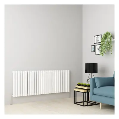 (600 x 1594mm Single, White) Oval Tube Designer Radiator