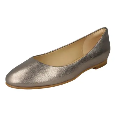 (Stone, UK 4) Ladies Clarks Ballerina Flats Grace Piper - D Fit